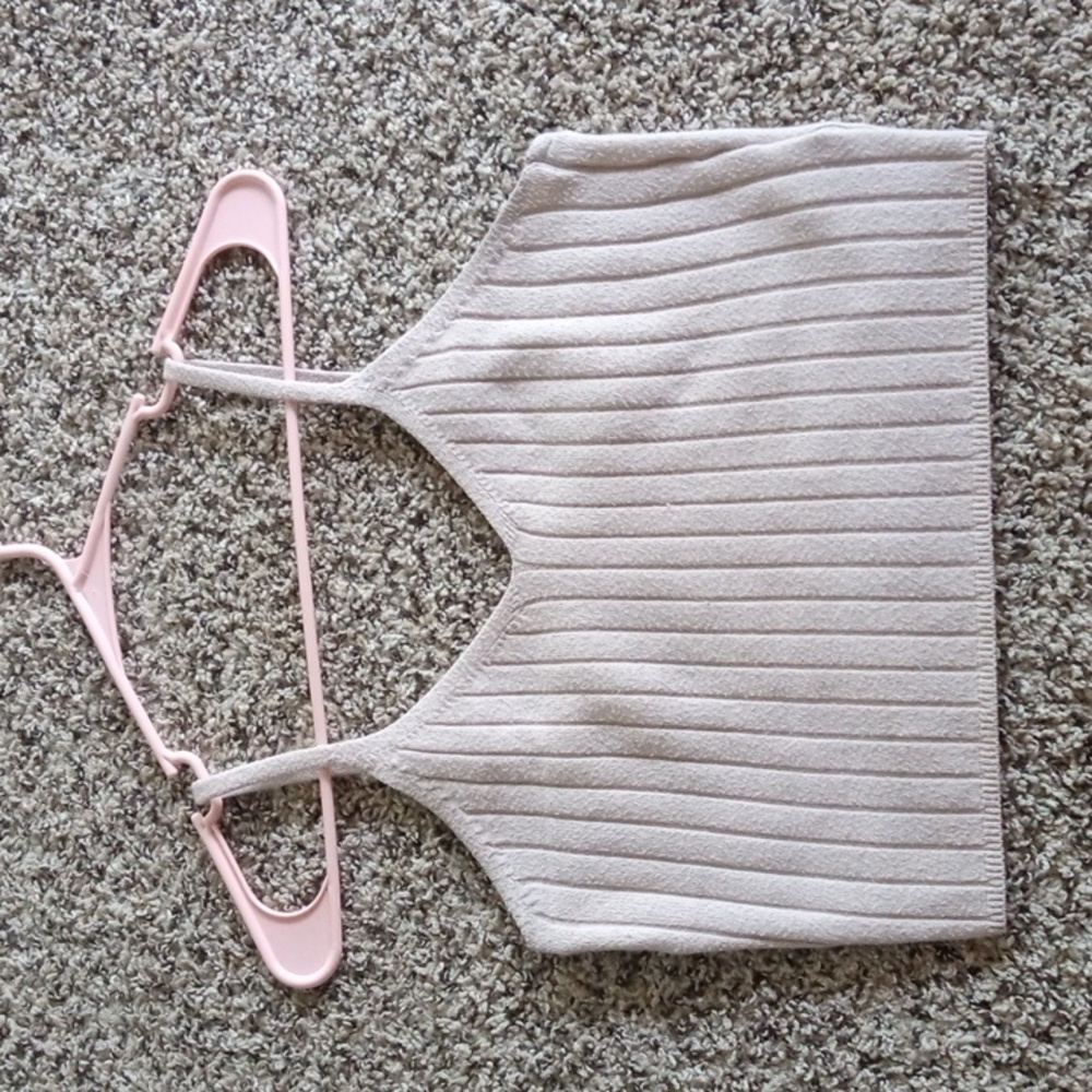 Abercrombie & Fitch Soft A&F Luxe Loft Tank Top Cropped Tan Size Small - Picture 2 of 7